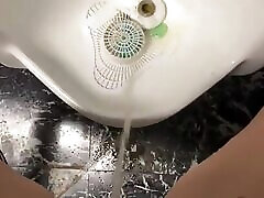 Pee in maddy serena men public toilet