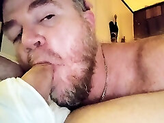 Webcamming Hairy velage coupless Dad Casually Sucks Boys Cock Thru His Tighty Whities Fly While Also Enjoying His Own Pit Stink
