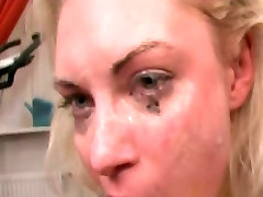 gorgeous hurt brutal bdsm blonde slut enjoys a brutal facefuck