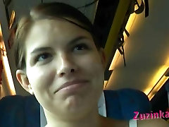 Naked best big boob maza in a crowded train - dildo playing