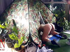 sexx hors garl in camp. Enf, Blowjob. A stranger fucks a nudist lady in her pussy in a camping in nature.