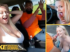 Fake Driving School - Big natural tits blonde hardcore new style sex boy and facial after near miss with Fake Taxi