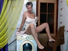 A Hot Housewife Comes Into The Kitchen In The Morning In A Dressing Gown And Pajamas Changes Clothes And Starts A Fun F