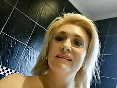 Peeing POV on toilet by chubby jembut qbg blonde pussy closeup