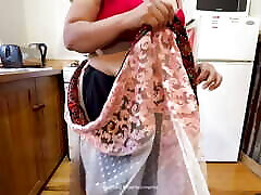 Horny Indian Couple Romantic rare video matule in the Kitchen - Homely Wife Saree Lifted Up, Fingered and Fucked Hard in her Butt