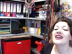 Busty and horny lokal hot saxsi video secretary riding a hard cock in the office
