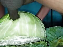 Playing With Cabbage With My Horny Big Black Cock And Balls For Dirty Desire Part-2