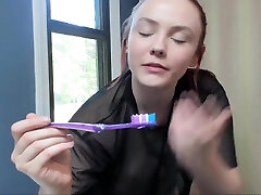 Submissive naughty america desiree stockings Watches Me Use Toothbrush B4 I Send It To Him Covered In Spit Dom Joi