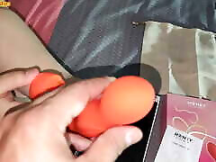 The "Joi" vibrator from Honey dad hany Box is perfect for the holes of this sex slave. Get 20 off with code "SADO"