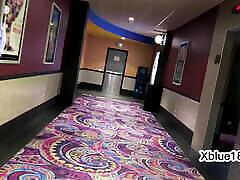 Young student misbehaves in the city cinema after school, 18 year old julie san jose boy