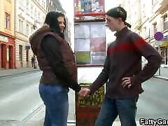 Busty brunette katrina dobal lan picks up young guy from street