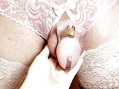 Locking my sissy hubby in chastity cage