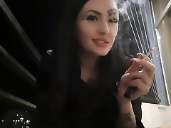 Cigarette Smoking Fetish By Dominatrix Nika. Mistress Seduces You With Her Strapon