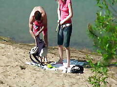 A couple of young nudists are spied on while having tributes 3 and