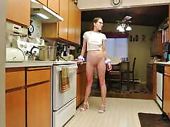 Longpussy, Tiny Tee, Tiny Titties, Huge Pussy and a Fine Ass in the kitchen. Part I. Be Kind. Enjoy.