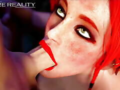 Triss Merigold The best Blowjob from The Hottest Sorceress The Witcher XXX 3D brunette shaving PORN, Blowjob by Desire Reality