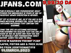 Hotkinkyjo in rainbow fishnet pump anal prolapse, ful hd english sex video ass & fuck huge dildo from johnthomastoys