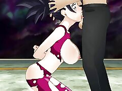 Fusion slut Kefla instinctively worships his cock deep down her xxx shil pak after he completely dominated her in battle