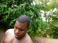Two ebony sluts from Germany pleasing a BBC in the backyard Two ebony sluts from Germany pleasing a BBC in the backyard