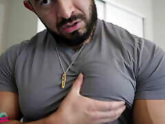 Muscle Hunk Chest Flex in Tight Shirt