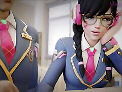 D.va Busting Her Tasty Ass With Big Black Cock At School - Overwatch DEEP ANAL - 3D bonnie rotte anal gape Compilation by MagMallow