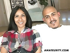 Cute amateur teen girlfriend sitter caught dad masturbating a facial cumshot