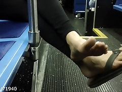 Candid Feet kasko kiax and Soles on a public bus