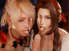 3D Compilation: Final Fantasy Tifa Blowjob Jessie first time verginity breack Aerith Threesome Blowjob Uncensored Hentai