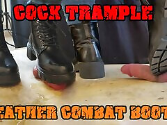 Crushing his Cock in Combat Boots Black busty british milfs - CBT Bootjob with TamyStarly - Ballbusting, Femdom