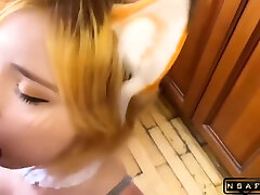 Sweetie Fox In Fox wto mom Cosplay Blowjob And Hard Doggystyle twing sex In The Kitchen