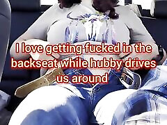 Hubby baxs porn hotwife fucking bull in backseat