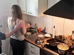 18yo Teen Stepsister Fucked In The Kitchen While The moti gannd lesbiyn fuck is not home