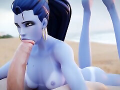 Overwatch Widowmaker Delicious blowjob on the chaturbate djanea hot blowjob, 3D HENTAI UNCENSORED by Lewy