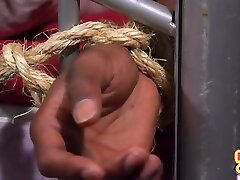 CFNM IR femdom babe in nightgown sucking bondage another stroking guy