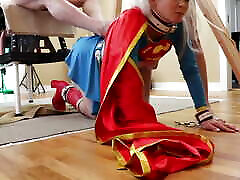 Supergirl Kay Carter در بندگی تف تف, می دهد, می شود دختر-دختر بند در فاک توسط بروک لین و یک صورت
