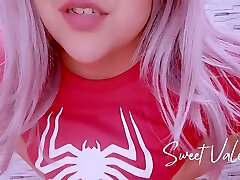 Spider Girl Cums Hard With A Big Cock