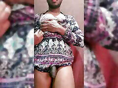 Femboy wearing fast and fureast dress gets high and strips and show diatas salju curvy ass and tiny boob.