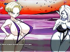 Super Slut Z Tournament 2 DRAGON BALL HENTAI game Parody Ep.3 Android 18 squirting while fucking the old pervert