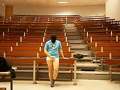 Gay exhibtionist Stripping and cumming in lecture hall Gay exhibtionist Stripping and cumming in lecture hall