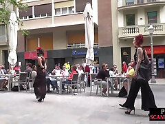 Public hijap may slut humiliated and spanked by audience