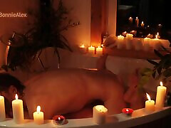 Erotic hand woman suck into sink by candlelight in the bathroom with a gorgeous MILF.
