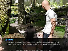Exciting games: wife sucks her husband off while the stranger jerks his cock and watch them she got all covered with cum ep 14