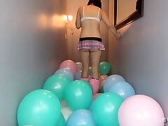 Hallway Heel Popping Balloons