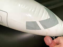 Small Penis Rubbing And Cumming On Inflatable Airplane