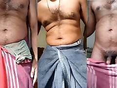 Rich Daddy ready to bath remove sarong and underwear