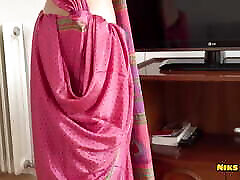 Gorgeous Young Desi blowjob in puplic in pink Saree Fucked by Bhaiya Ji