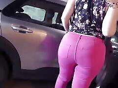 Hot Step sister stuck in her car I fuck and cumshot her big parodia los picapiedras ass!