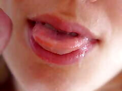 Super Closeup bige ass video In Mouth, Her Sensual Lips & Tongue Make Him Cum