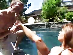 Horny milf want sperm on her fight spinner at pool