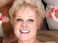 Very Naughty Silver Fox diana kean Has a Threesome with Son&039;s Best Friends!